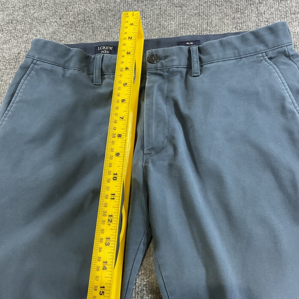 J Crew Flex Slim Fit Chino Pants 32x32 Blue Stretch Flat Front Casual Dress Mens - Picture 8 of 12